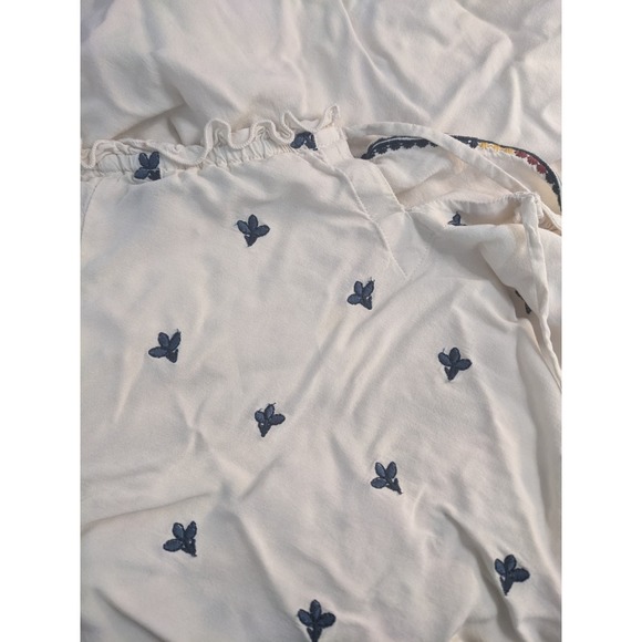 Francesca's Blue Rain Lushi Short Embroidered Off-The-Shoulder Dress Large - Picture 6 of 12